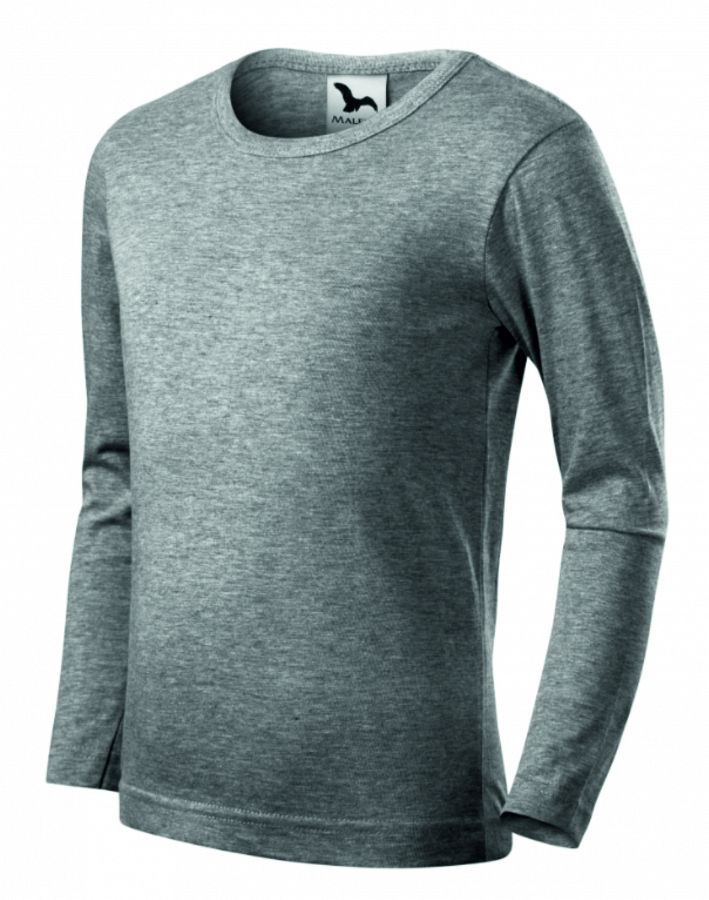 Dětské tričko dlouhý rukáv FIT-T LS 121 tmavě šedý melír vel. 110 - Obrázek